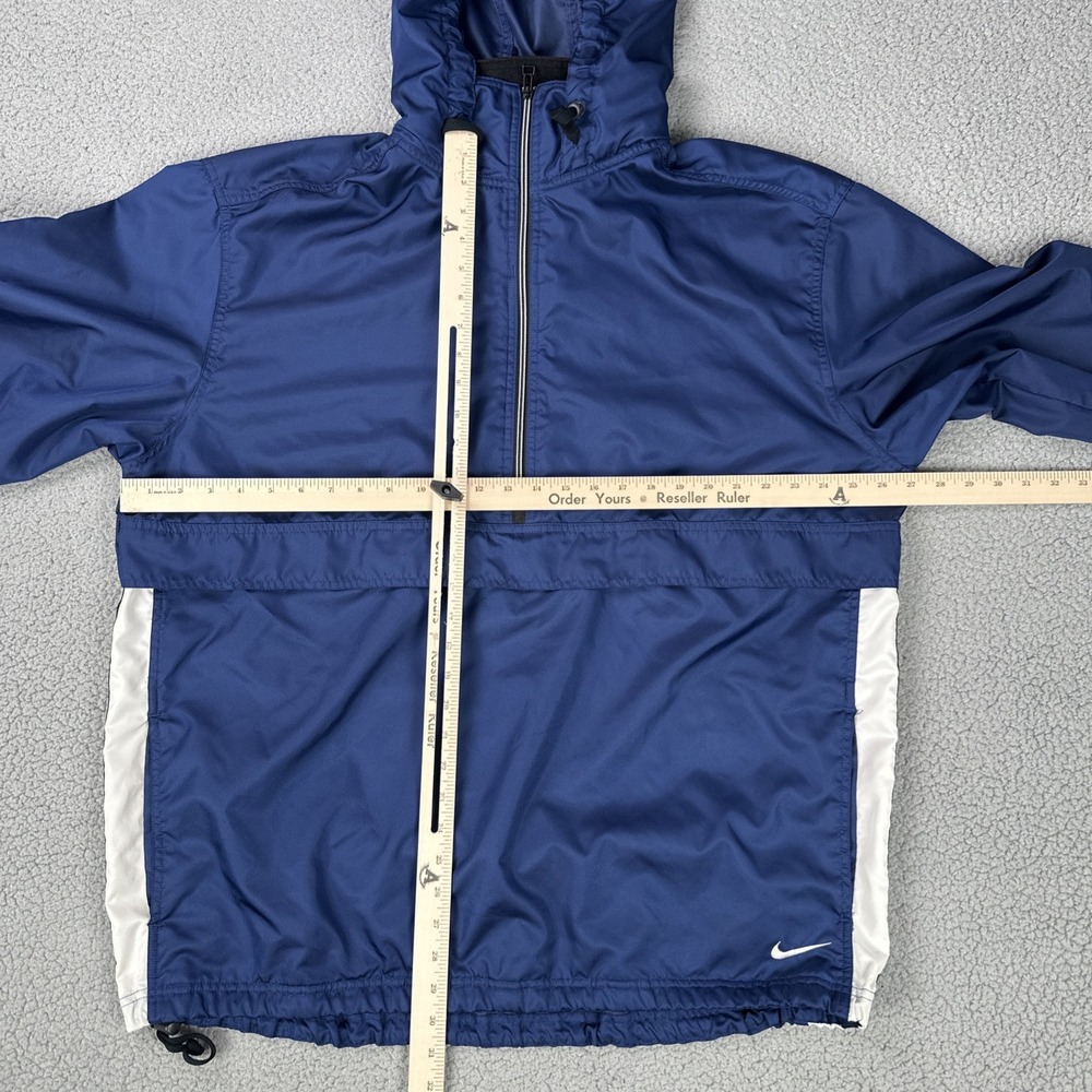 Vintage 90s Nike Windbreaker Jacket Men XL Blue 1/2 Zip Anorak Mesh Lined - Picture 5 of 16